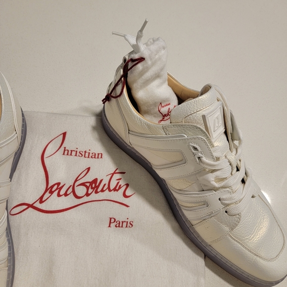 Christian Louboutin VIDA VIVA Mens Metallic Leather Sneakers Flat Shoes main image 9